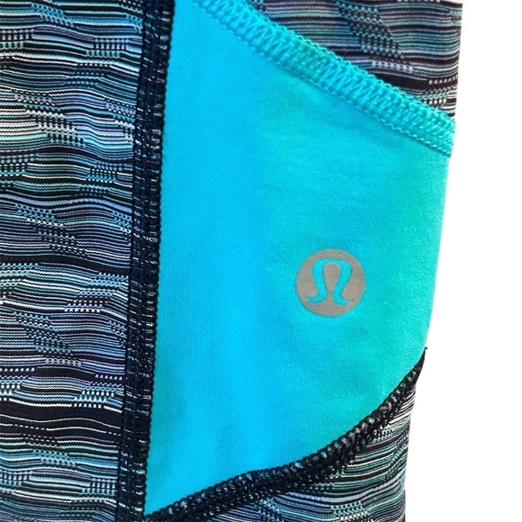 Lululemon Womens Pace Rival Crop Space Dye Twist Peacock Blue Sz 6 Luxtreme - Picture 6 of 8